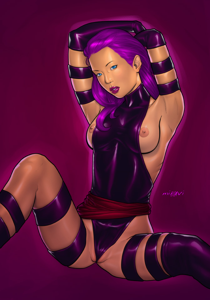 psylocke (marvel and 1 more) drawn by miravi