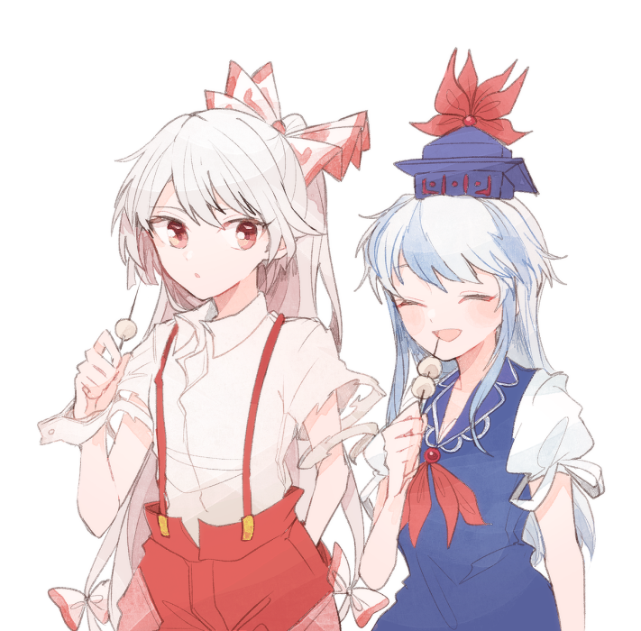 fujiwara no mokou and kamishirasawa keine (touhou) drawn by itomugi-kun
