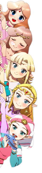 princess zelda and young zelda (the legend of zelda and 3 more) drawn by chichi_band