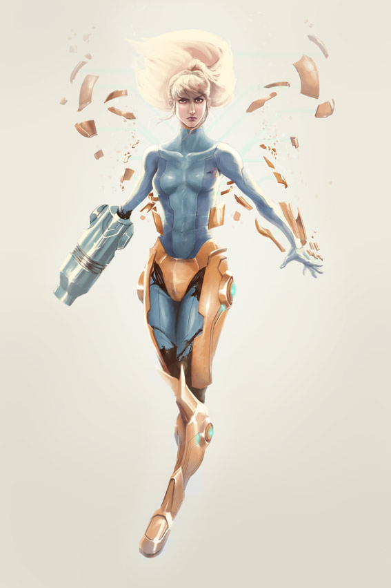 samus aran (metroid) drawn by tom_waterhouse