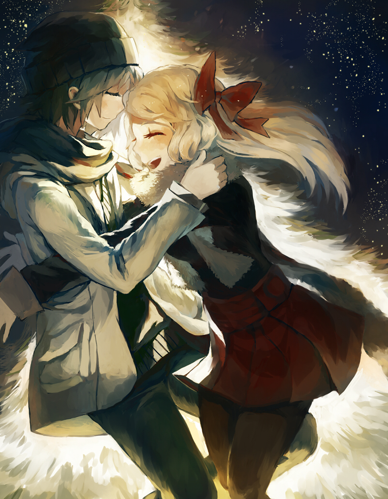 serena and calem (pokemon and 1 more) drawn by akaneu