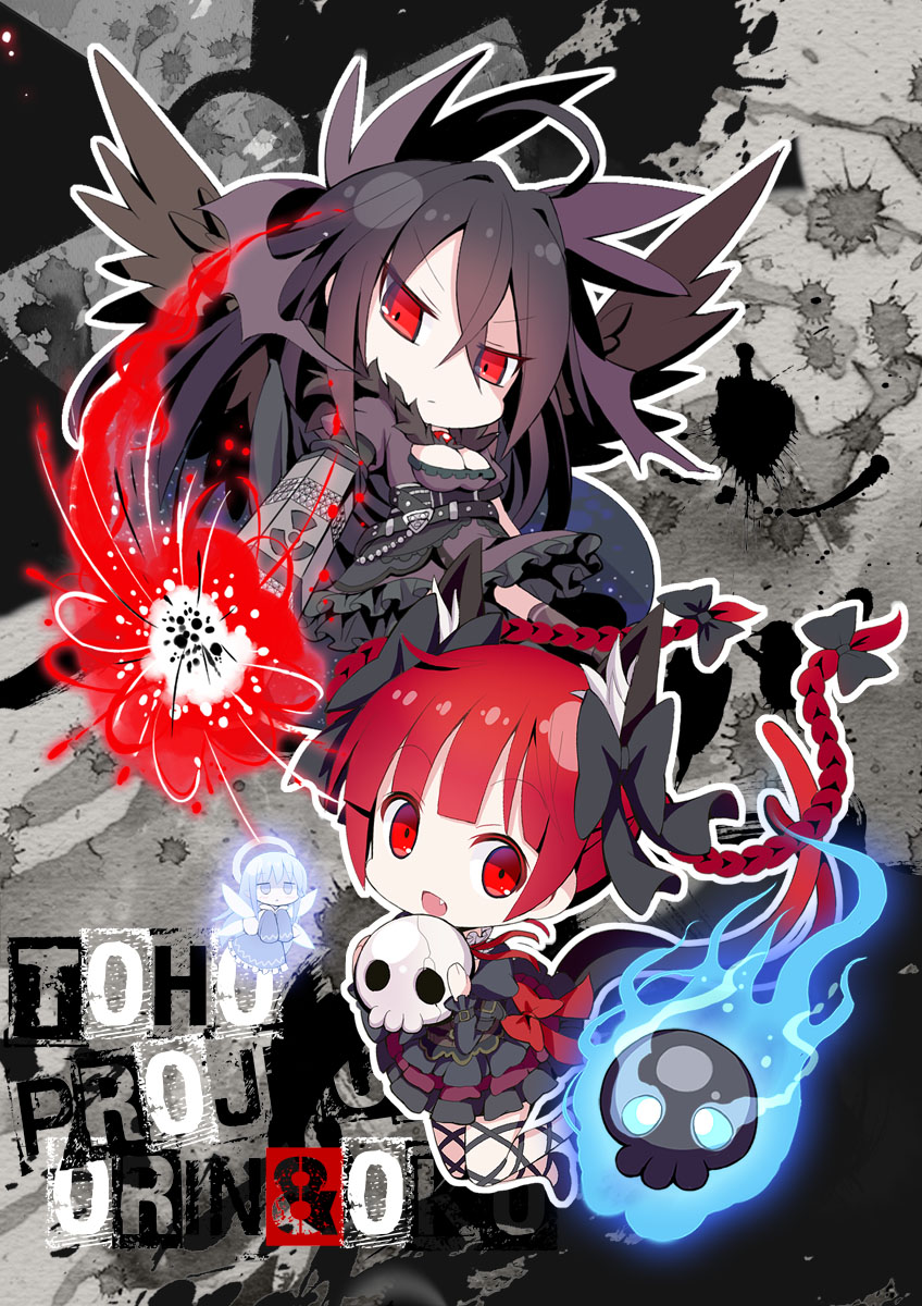 kaenbyou rin, reiuji utsuho, and zombie fairy (touhou) drawn by givuchoko
