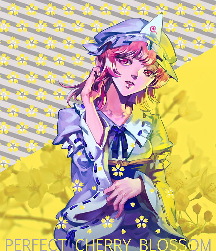saigyouji yuyuko (touhou and 1 more) drawn by momijigari
