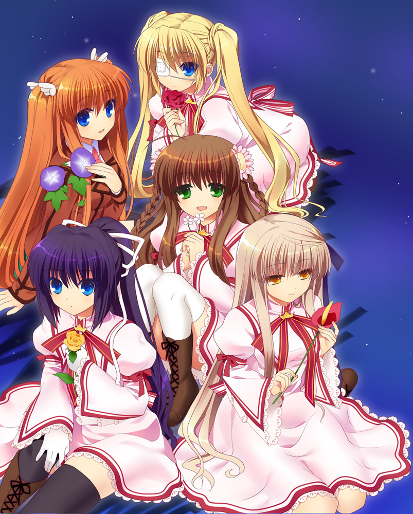 nakatsu shizuru, kanbe kotori, senri akane, konohana lucia, and ootori chihaya (rewrite) drawn by fuyuichi