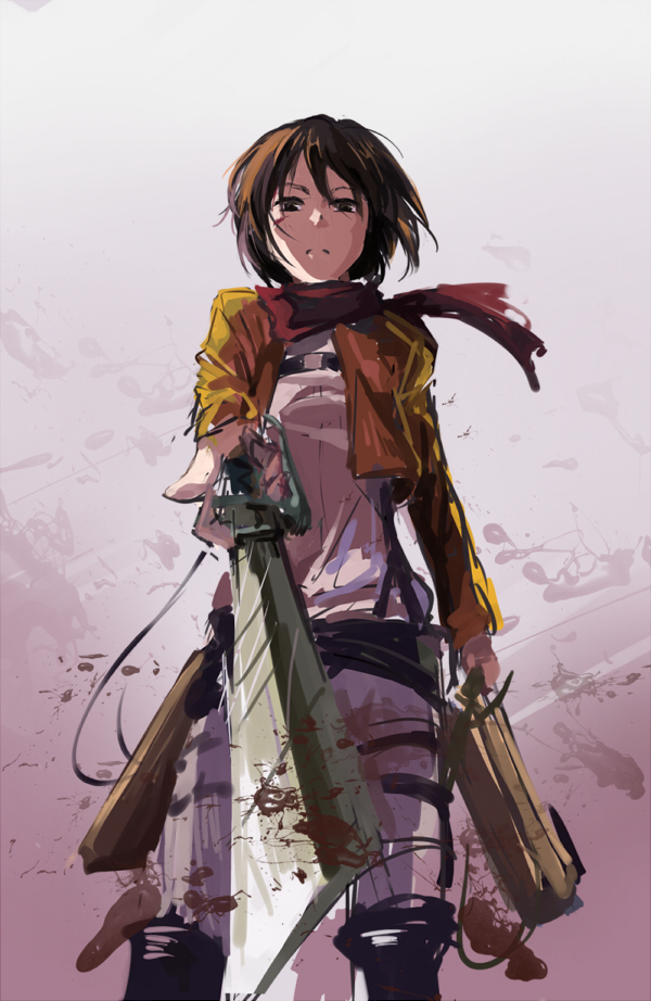 mikasa ackerman (shingeki no kyojin) drawn by nekoka_nekoka