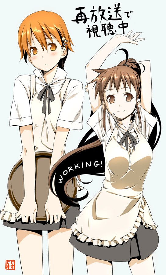 taneshima popura and inami mahiru (working!!) drawn by himura_kiseki