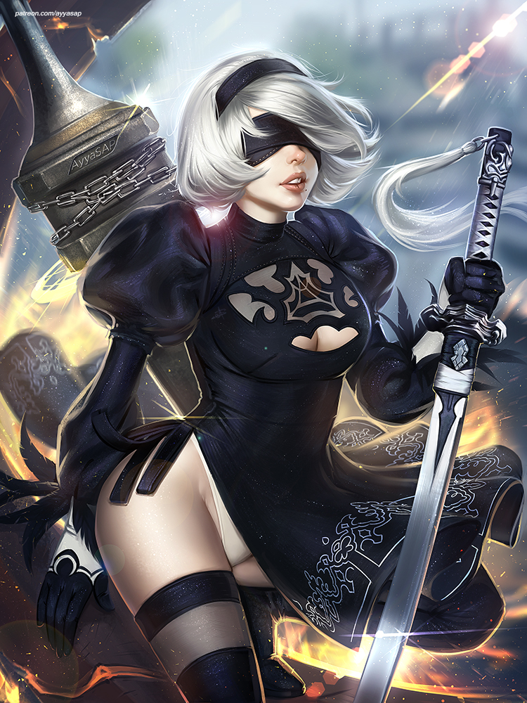2b (nier and 1 more) drawn by ayya_sap