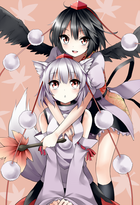 shameimaru aya and inubashiri momiji (touhou) drawn by bon