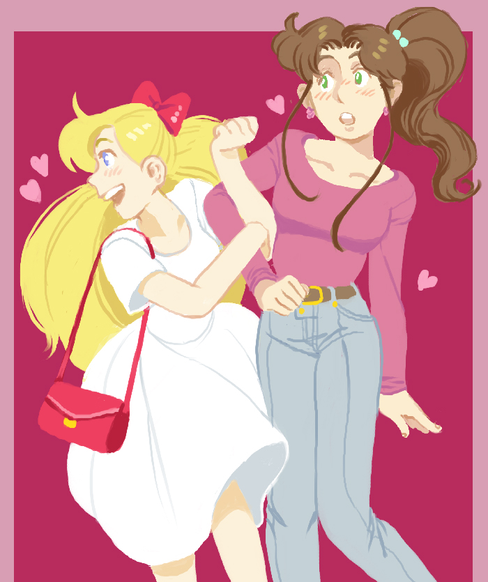 aino minako and kino makoto (bishoujo senshi sailor moon) drawn by ikiru_(ikiusagi)