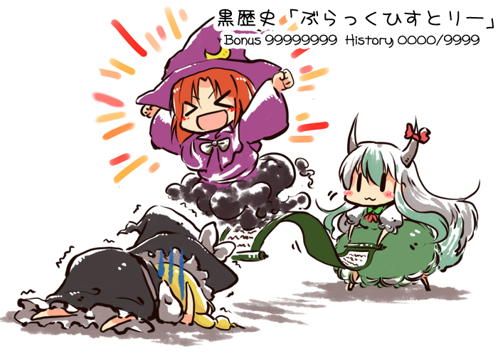 kirisame marisa, kamishirasawa keine, and ex-keine (touhou and 1 more) drawn by okome_(kome_kuma)