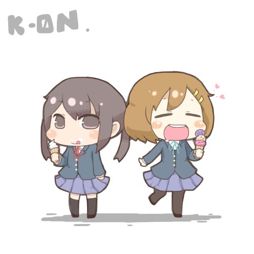 nakano azusa and hirasawa yui (k-on!) drawn by inishie