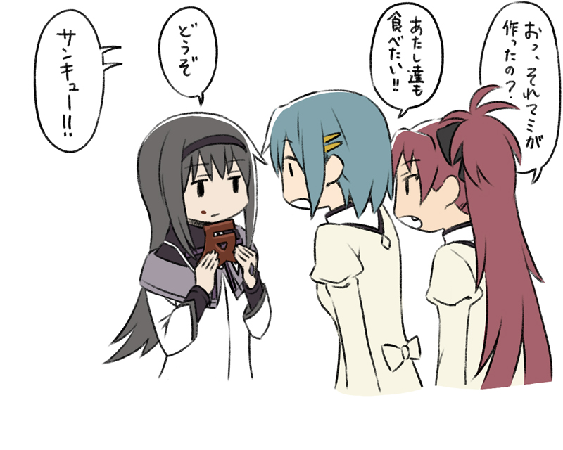 akemi homura, miki sayaka, and sakura kyoko (mahou shoujo madoka magica and 1 more) drawn by oda_takayuki