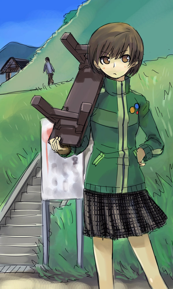 satonaka chie (persona and 1 more) drawn by michael_f91