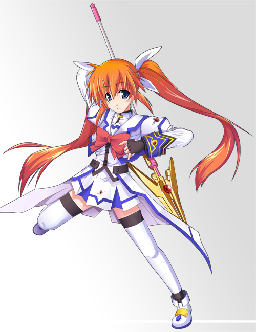 takamachi nanoha and raising heart (lyrical nanoha and 1 more) drawn by kajun