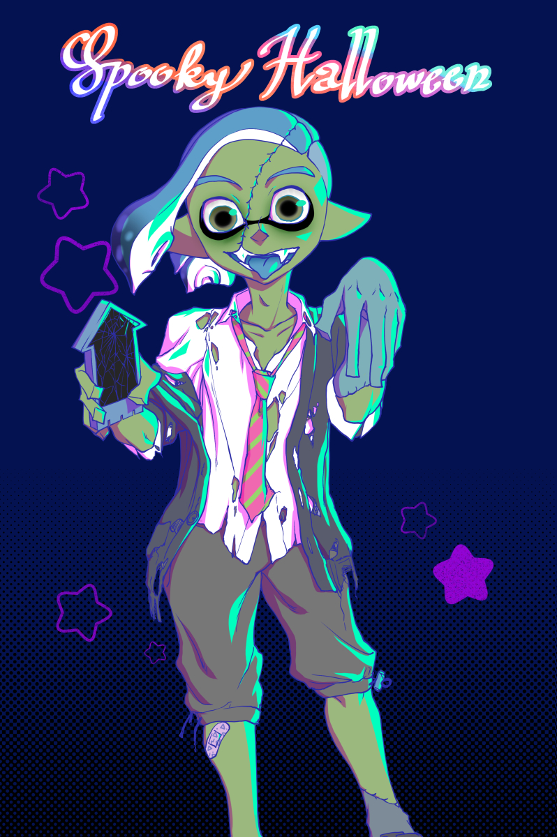 inkling player character, inkling boy, and kouhai (splatoon) drawn by souzaipan
