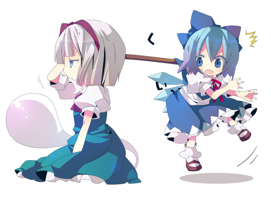 konpaku youmu and cirno (touhou) drawn by ana_(rznuscrf)