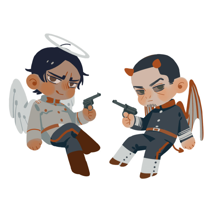 tsukishima hajime and koito otonoshin (golden kamuy) drawn by chengongzi123