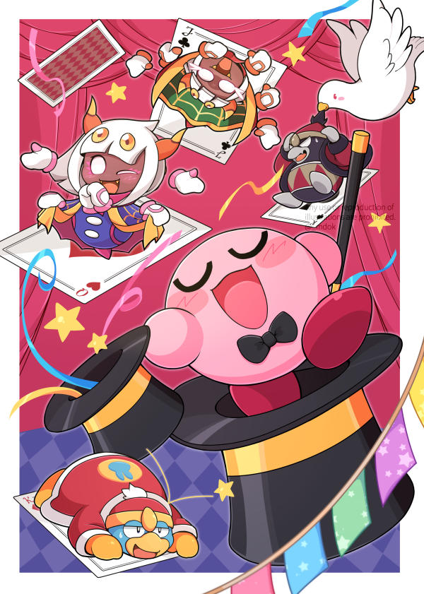 kirby, king dedede, taranza, queen sectonia, old friend, and 1 more (kirby and 1 more) drawn by midooka_(o_k_k)