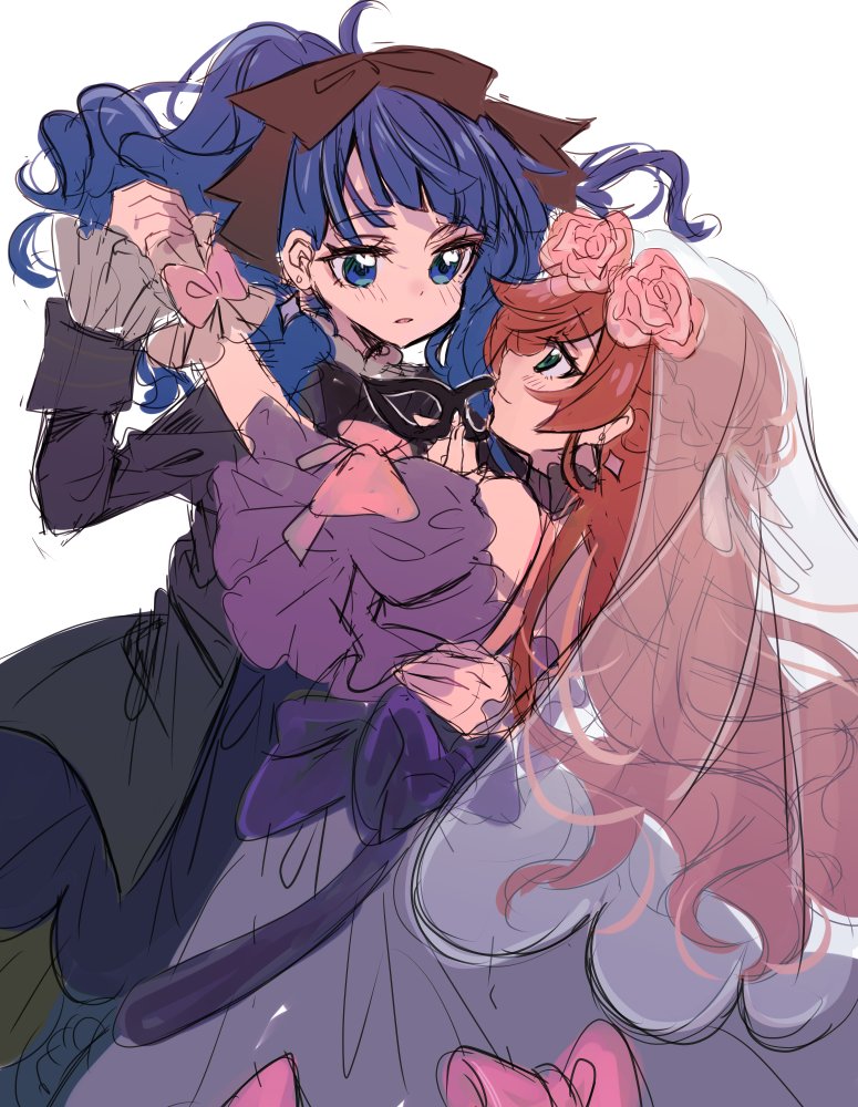 sora harewataru and nijigaoka mashiro (precure and 1 more) drawn by eru