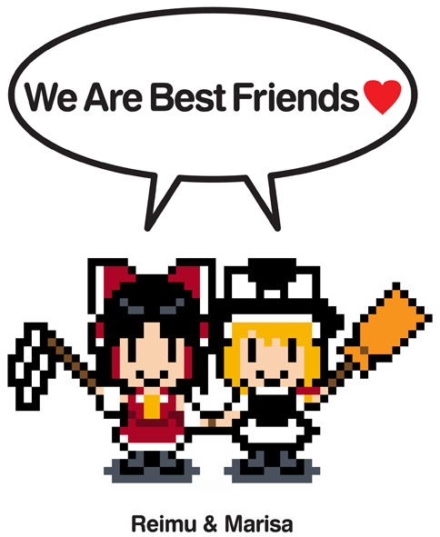 hakurei reimu and kirisame marisa (touhou) drawn by tk_(nerd-goods.com)
