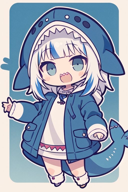 gawr gura (hololive and 1 more) drawn by ran_(ran_ran010)
