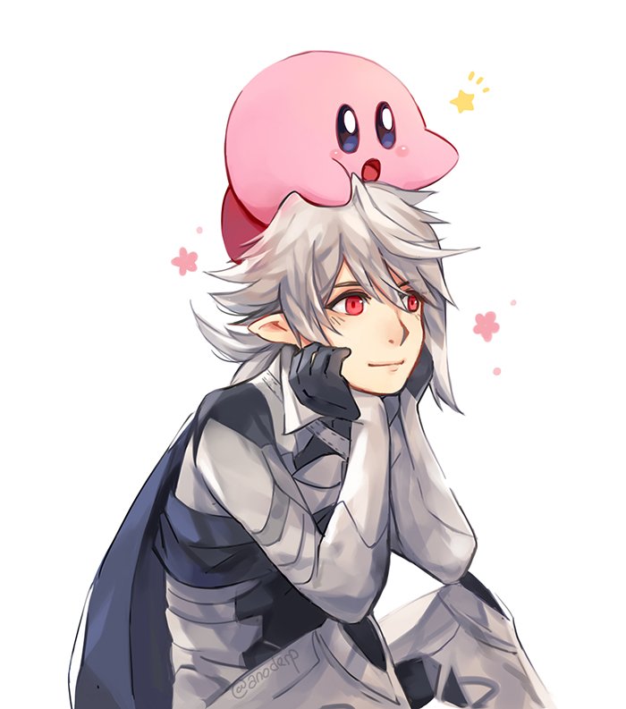 kirby and male corrin (fire emblem and 3 more) drawn by anocurry