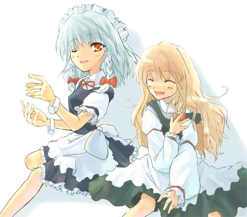 kirisame marisa and izayoi sakuya (touhou) drawn by tes_(unpre)