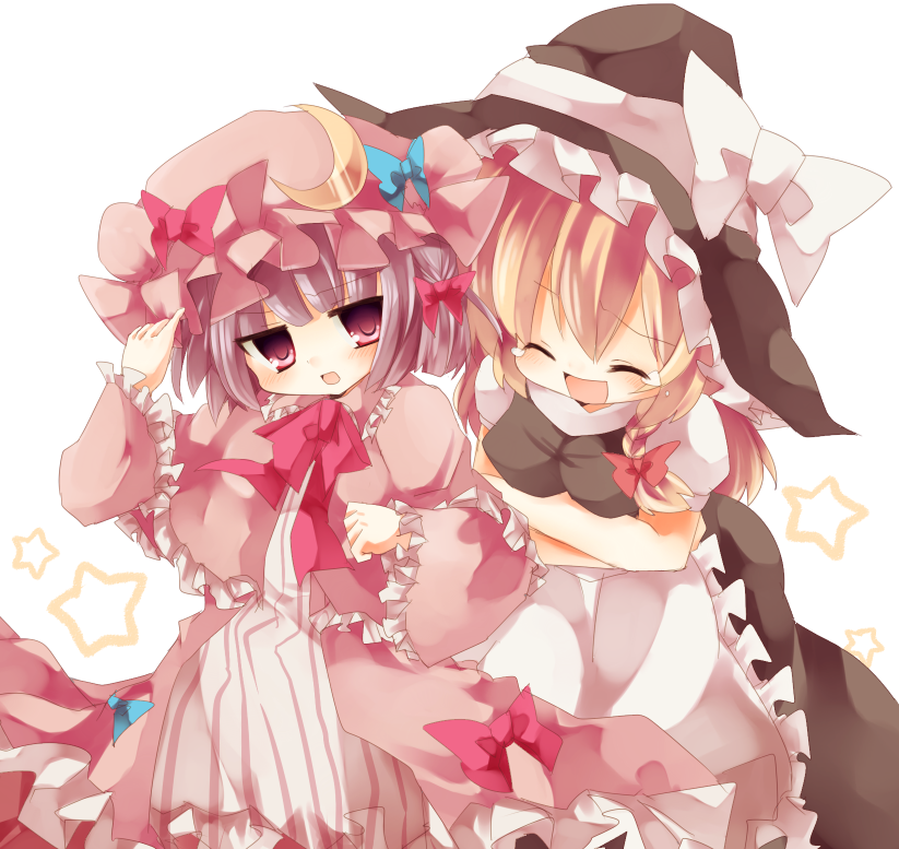 kirisame marisa and patchouli knowledge (touhou) drawn by yukimiya_(parupunta)