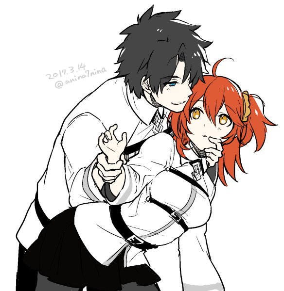 fujimaru ritsuka (fate and 1 more) drawn by anina