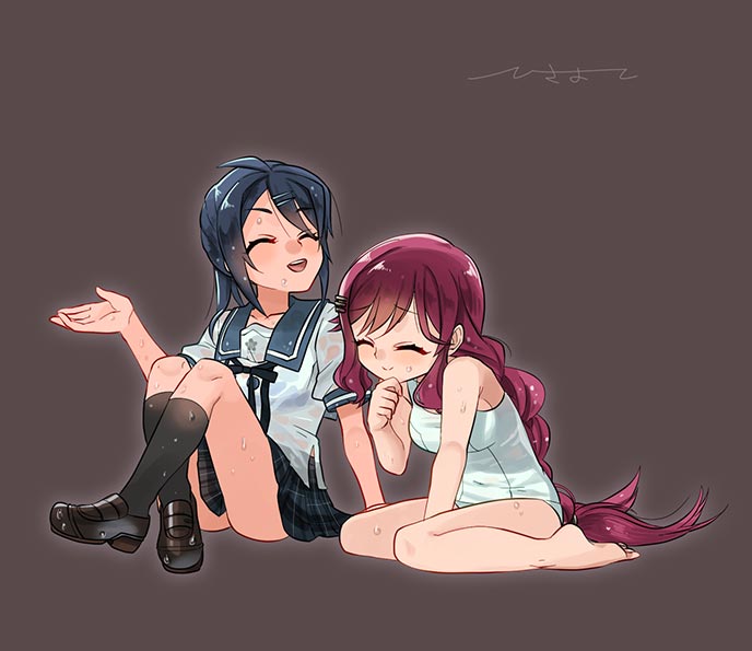 mizushima ushio and hotta saaya (ensemble girls!) drawn by hisayoshi_(hisa)