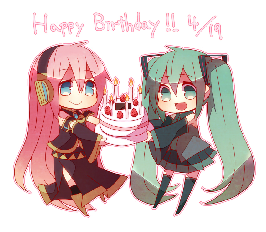 hatsune miku and megurine luka (vocaloid) drawn by niwako