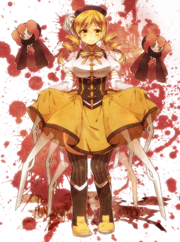 tomoe mami and charlotte (mahou shoujo madoka magica) drawn by mika_(1020mk)