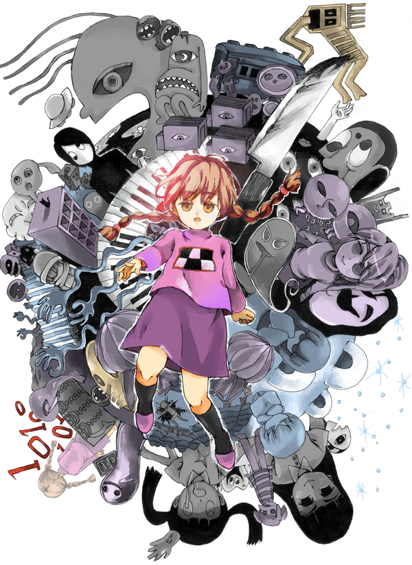 madotsuki, poniko, monoko, uboa, monoe, and 9 more (yume nikki) drawn by zourimushi_(poibosu)