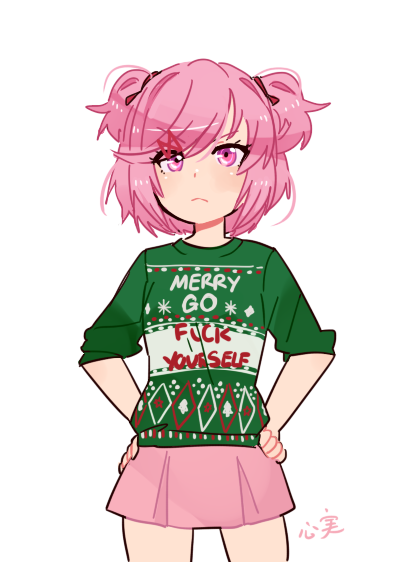 natsuki (doki doki literature club) drawn by kokomi_(aniesuakkaman)