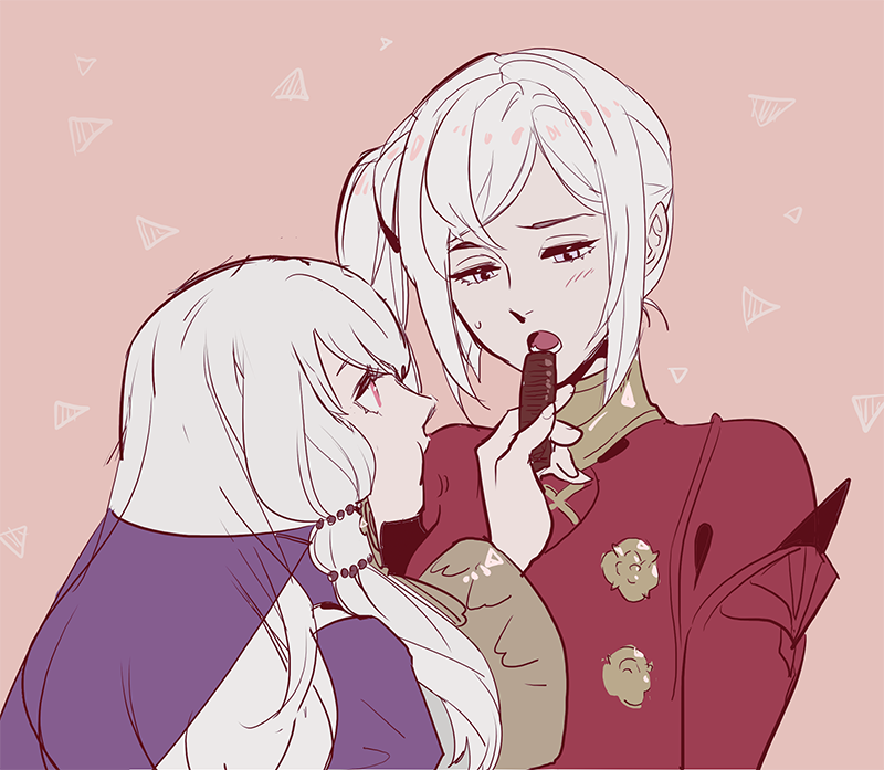 edelgard von hresvelg and lysithea von ordelia (fire emblem and 1 more) drawn by byuub
