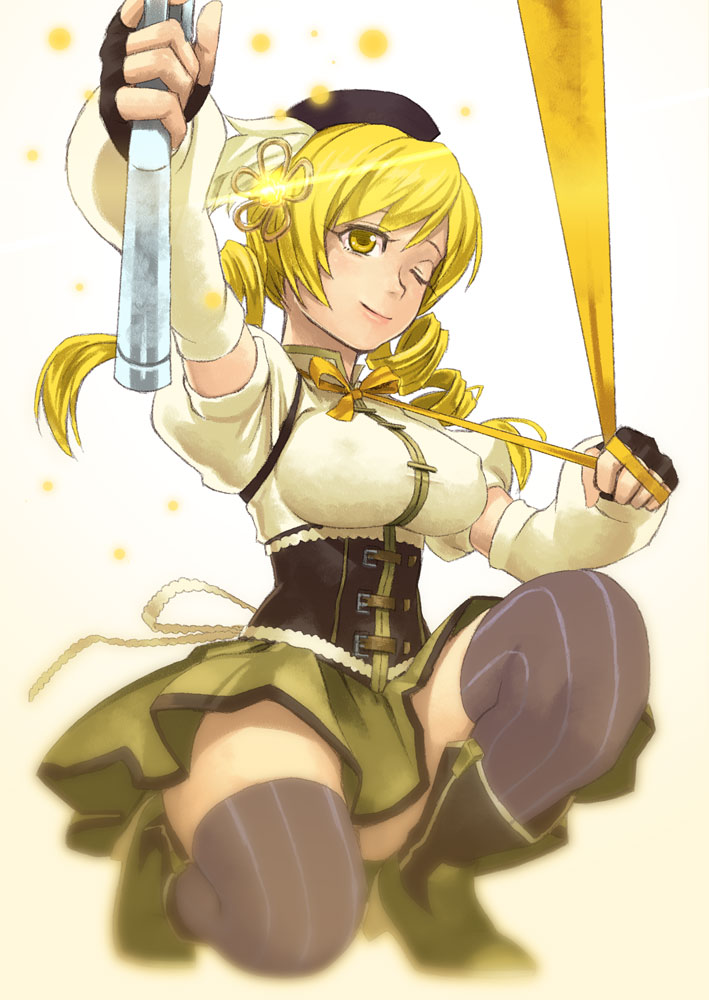 tomoe mami (mahou shoujo madoka magica) drawn by yuuji_(and)