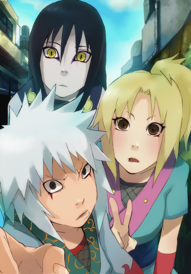 tsunade, jiraiya, and orochimaru (naruto) drawn by fusion-s