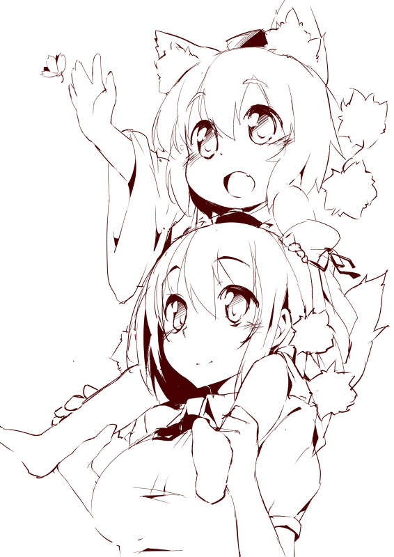 shameimaru aya and inubashiri momiji (touhou) drawn by terazip