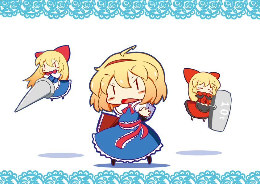 alice margatroid, shanghai doll, and hourai doll (touhou) drawn by raado_(punipara)