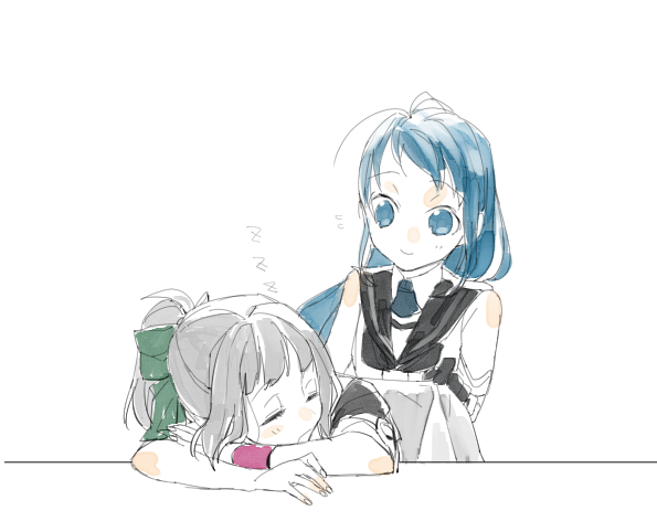 samidare and yuubari (kantai collection) drawn by hita_(hitapita)