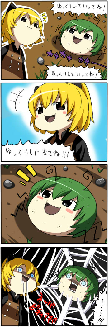 wriggle nightbug and kurodani yamame (touhou) drawn by pageratta
