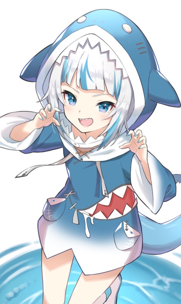 gawr gura (hololive and 1 more) drawn by aotake_iro