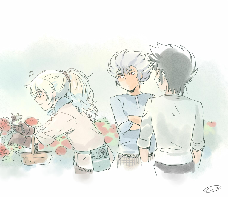pisces aphrodite, capricorn shura, and cancer death mask (saint seiya) drawn by mizuhara_aki