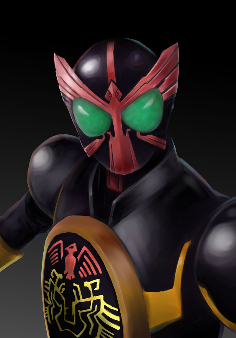 kamen rider ooo (kamen rider and 1 more) drawn by m_spark