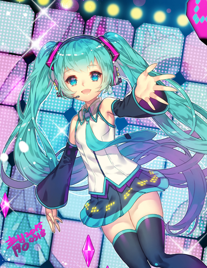 hatsune miku (vocaloid and 1 more) drawn by wbfish