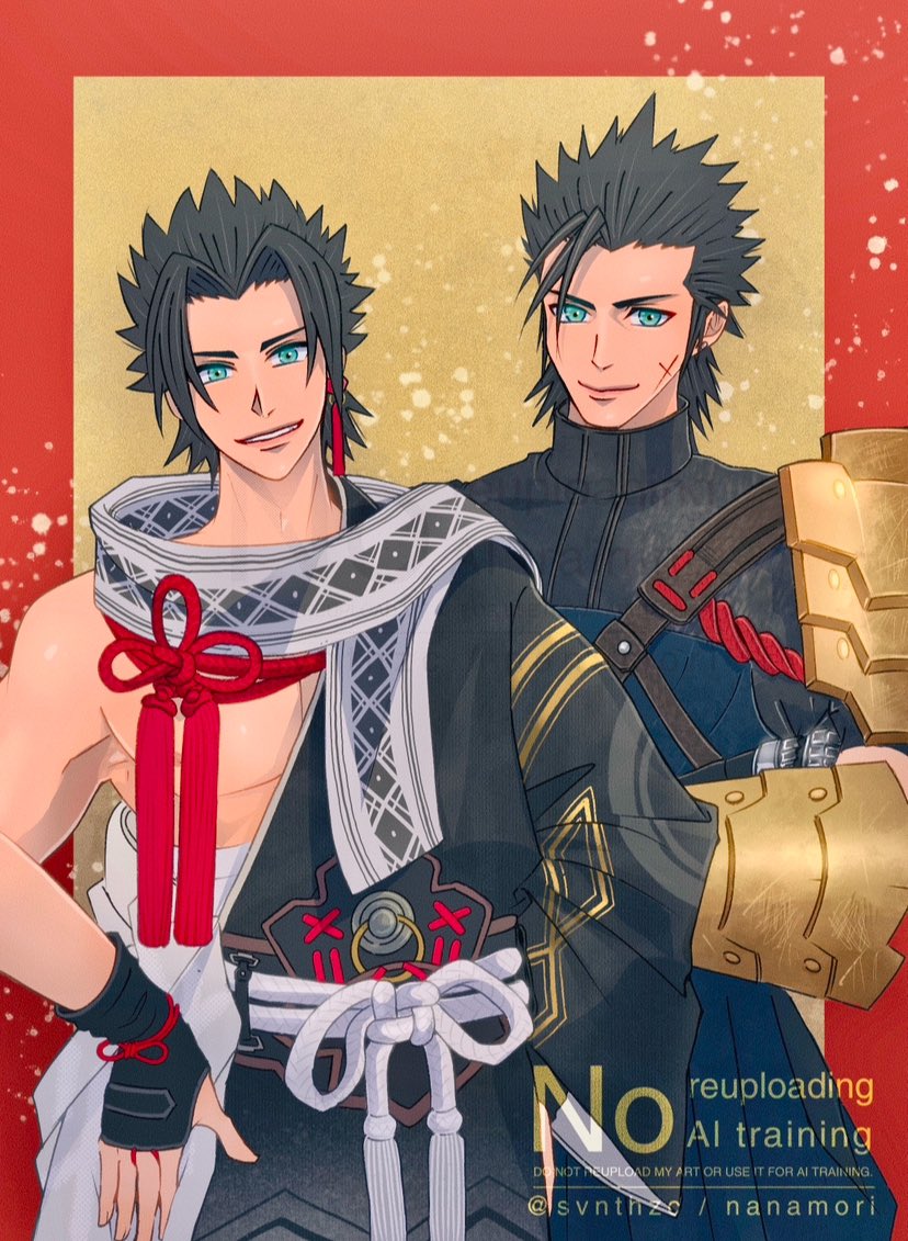 cloud strife and zack fair (final fantasy and 2 more) drawn by svnthzc