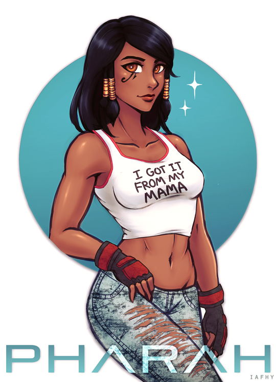 pharah (overwatch and 1 more) drawn by iahfy