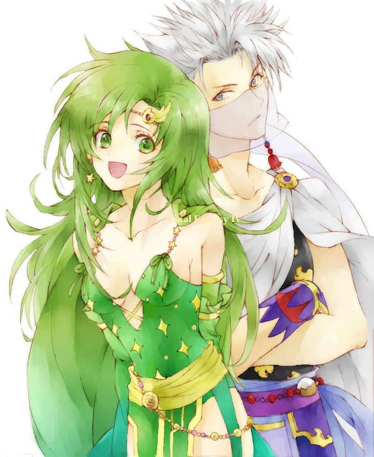 rydia and edward geraldine (final fantasy and 1 more) drawn by mochineko
