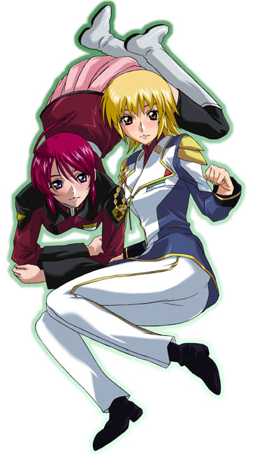 cagalli yula athha and lunamaria hawke (gundam and 2 more) drawn by mikage_nao