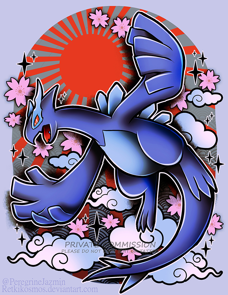 lugia and shadow lugia (pokemon and 1 more) drawn by retkikosmos